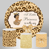 Aperturee Leopard Print Style Baby Shower Backdrop Kit For Girls